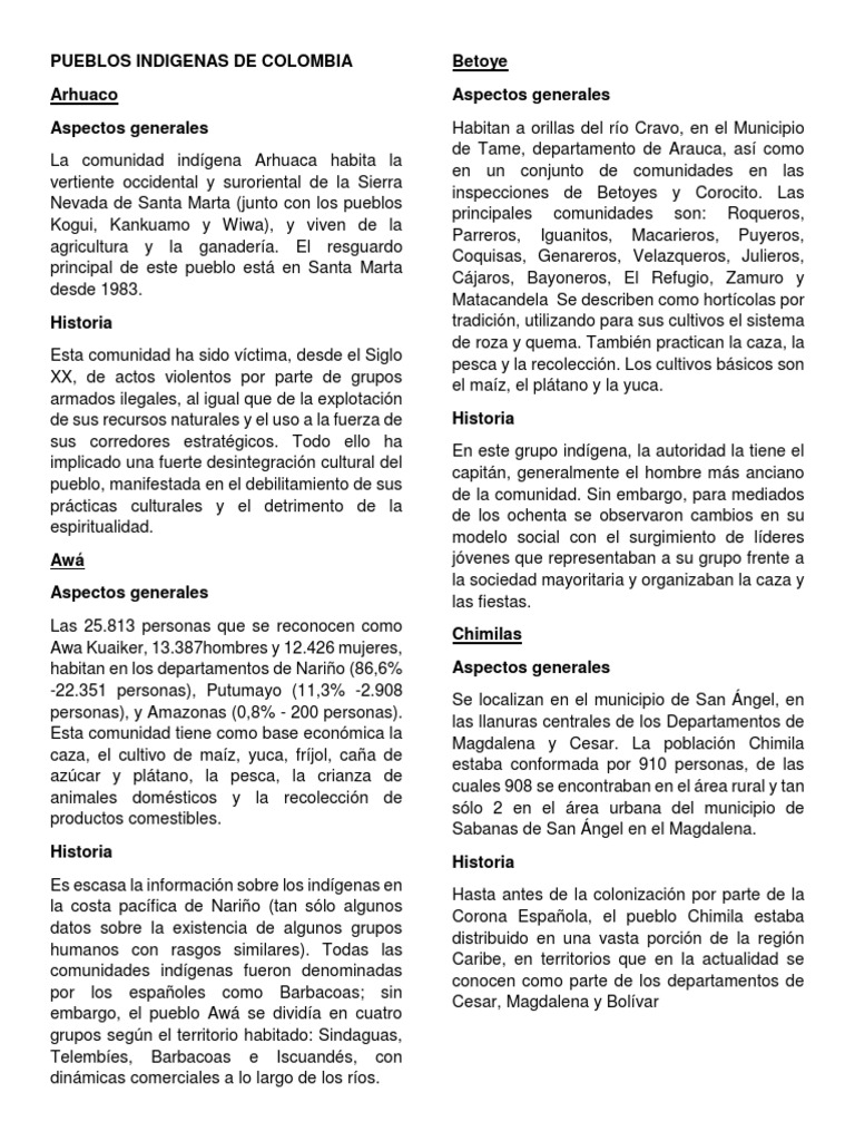 PDF Pueblos Indigenas | PDF | Gente indígena | Colombia