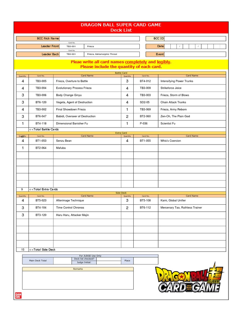 dragon ball super card game deck list Fusion World FB10 Tier List: 5 Leaders Ranked but they feature their own stylish unique design. Upgrading the Dragonball Super Fusion