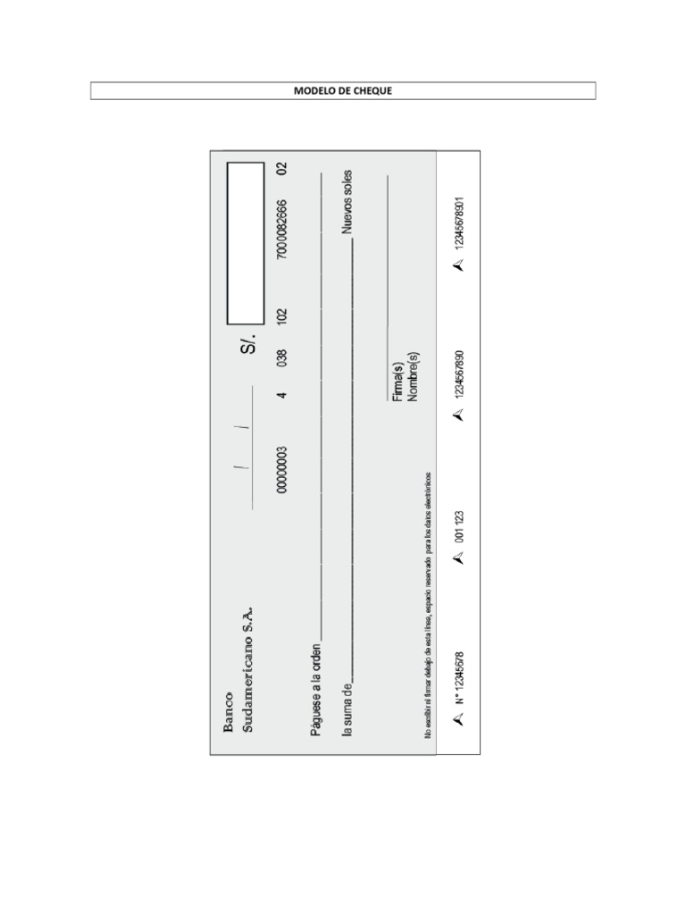 Formato de Cheque | PDF