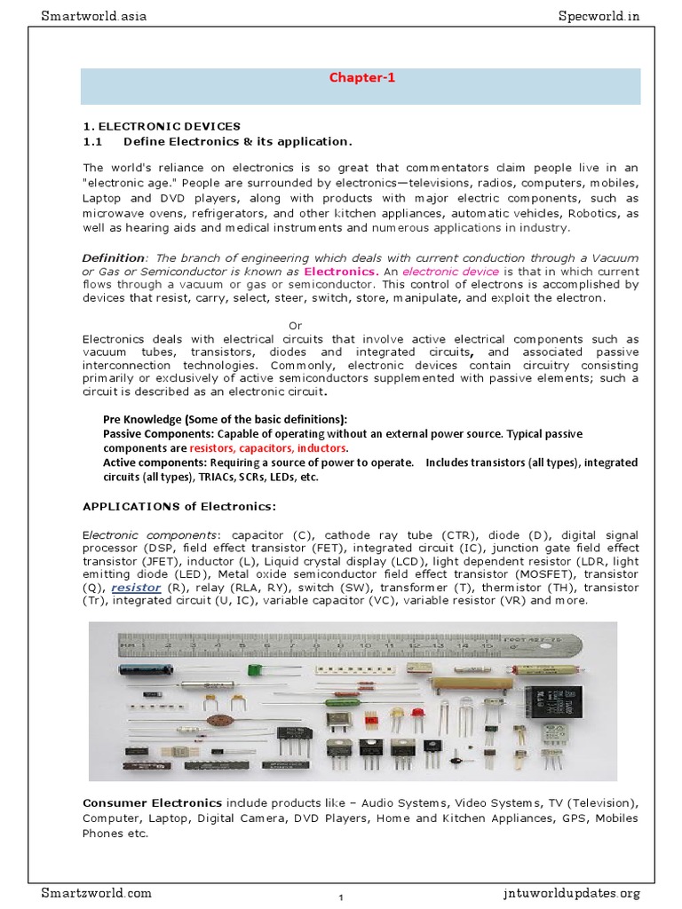 Chapter1 1. Electronic Devices 1.1 Define Electronics & Its