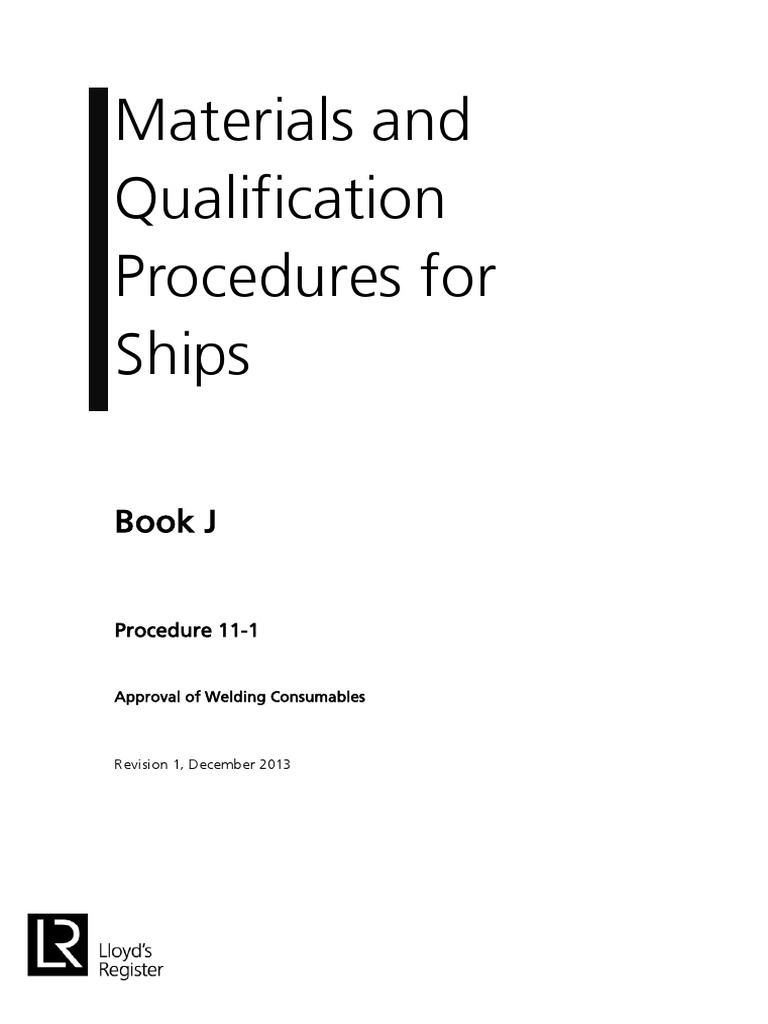 Materials and Qualification Procedures For Ships PDF Welding