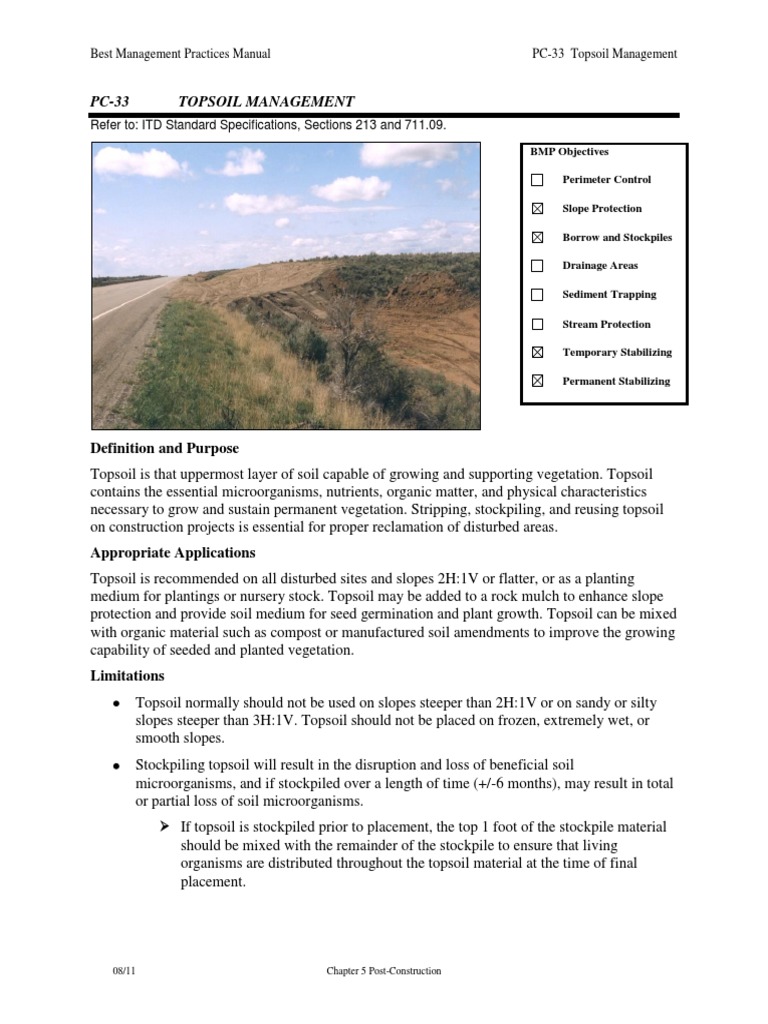 PC-33 Topsoil Management | PDF | Topsoil | Mulch