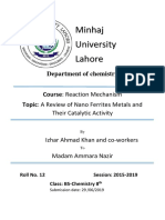 Minhaj University Lahore: Department of Chemistry