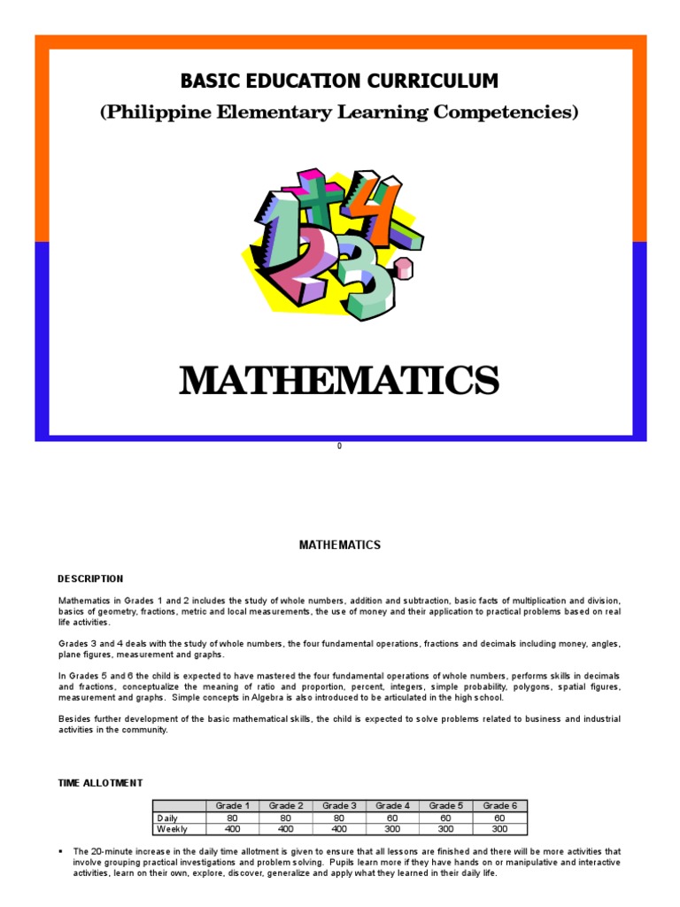Grade 1 Math Competencies in Philippines | PDF | Division (Mathematics ...