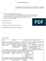 Carta Descriptiva Del Taller