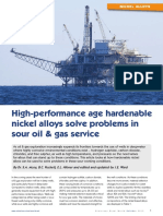 High-Performance Age Hardenable Nickel Alloys Solve Problems in Sour Oil & Gas Service