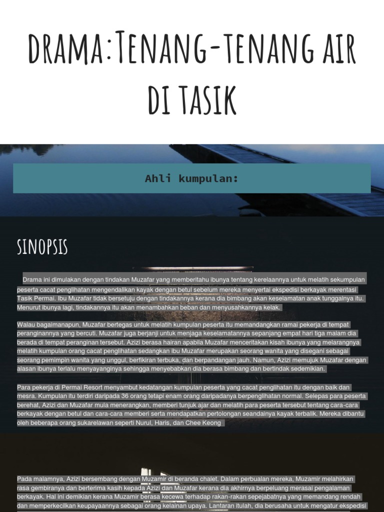 Drama Tenang Tenang Air Di Tasik Pdf