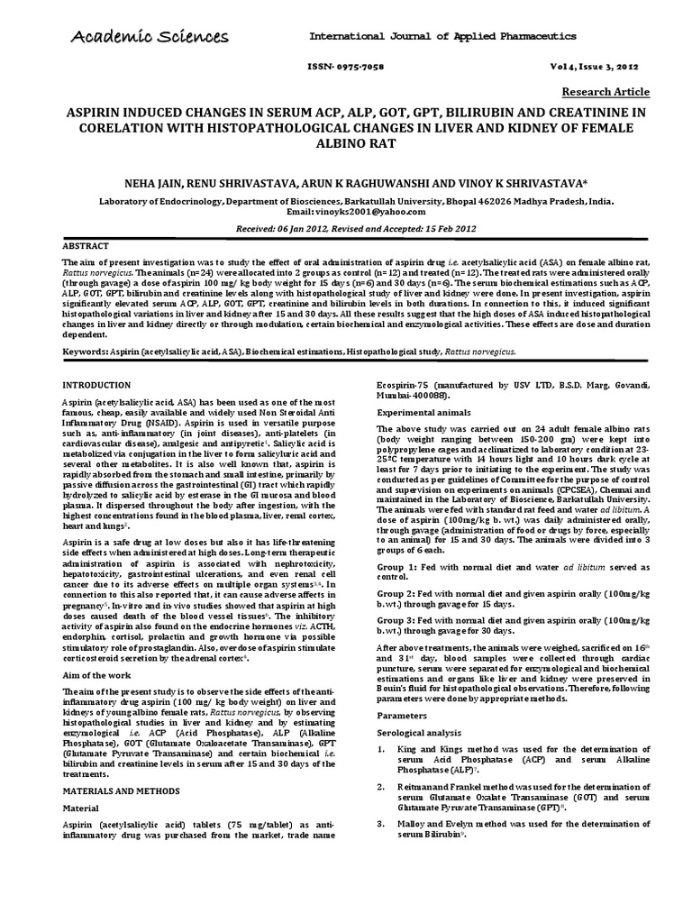 A C A D e M I C S C I e N C e S PDF Aspirin Nonsteroidal Anti