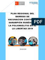 Plan Regional Del Barrido de Vacunacion Contra El Sarampión Rubéola y La Poliomielitis en El La Libertad 2019