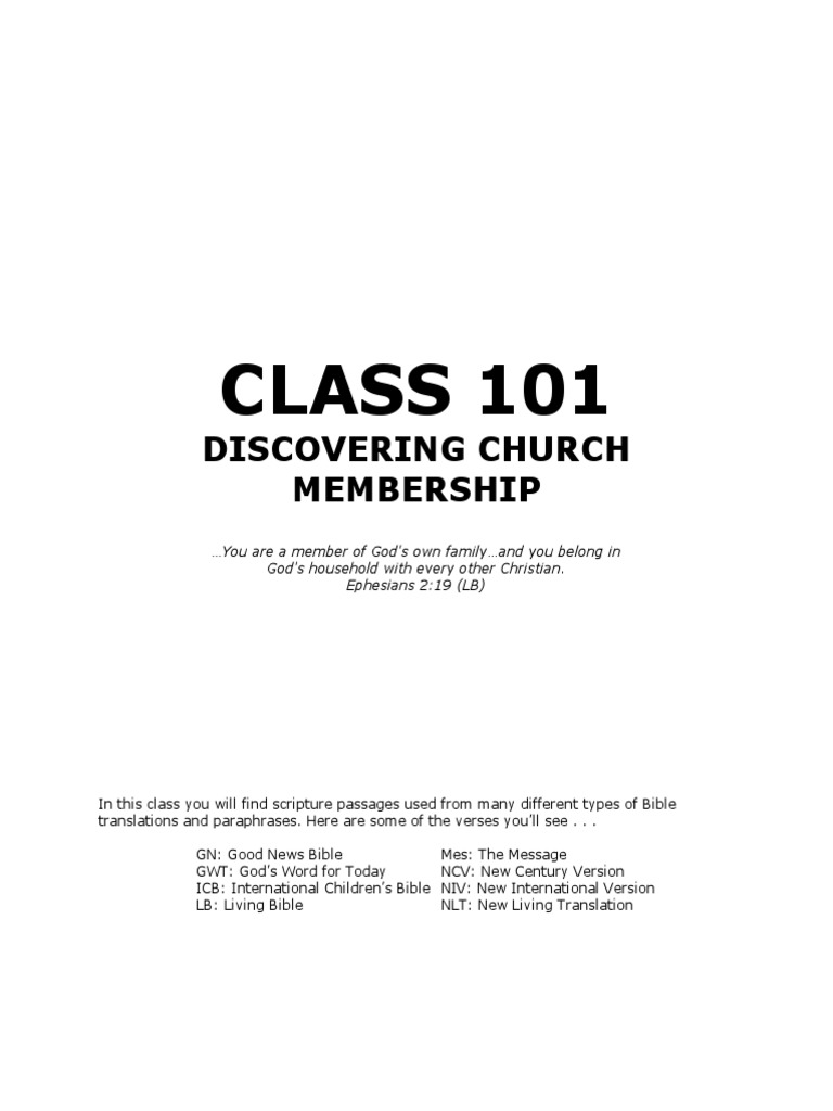 Class 101 Revised 2 | PDF | Baptism | Grace In Christianity