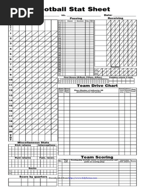 Blank Football Stat Sheet