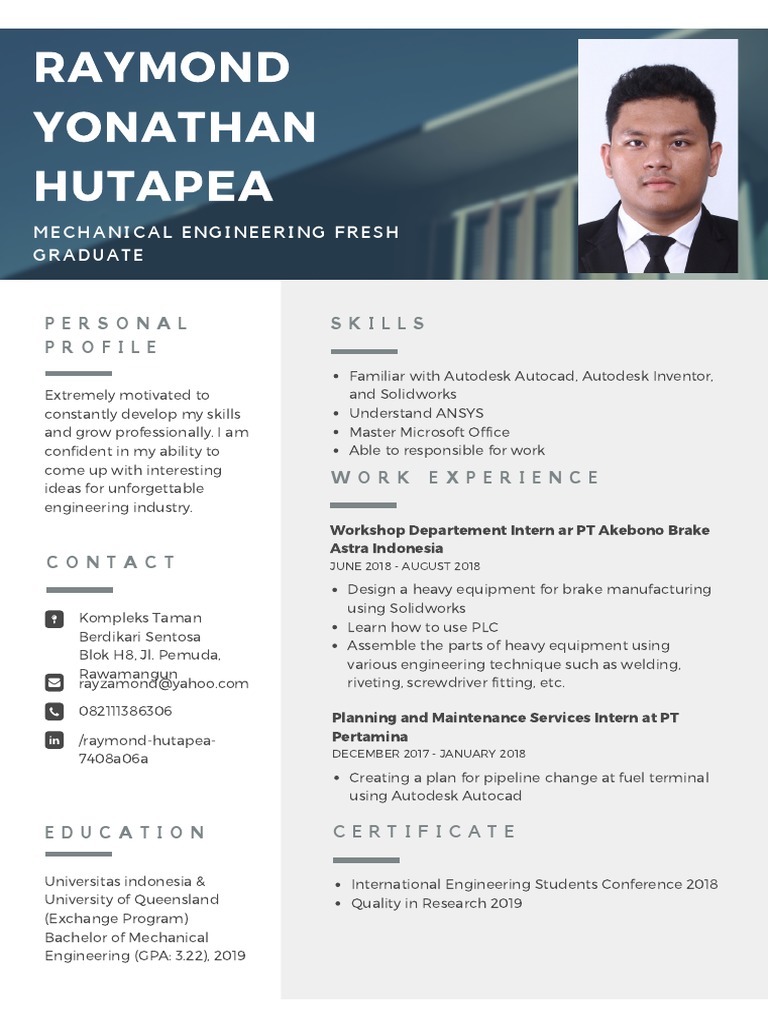 Mechanical Engineering Graduate Profile | PDF | Art | Technology ...
