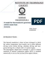 Seminar Presentation 2: A Model For Thermoelectric Generator Applied To Vehicle Waste Heat Recovery