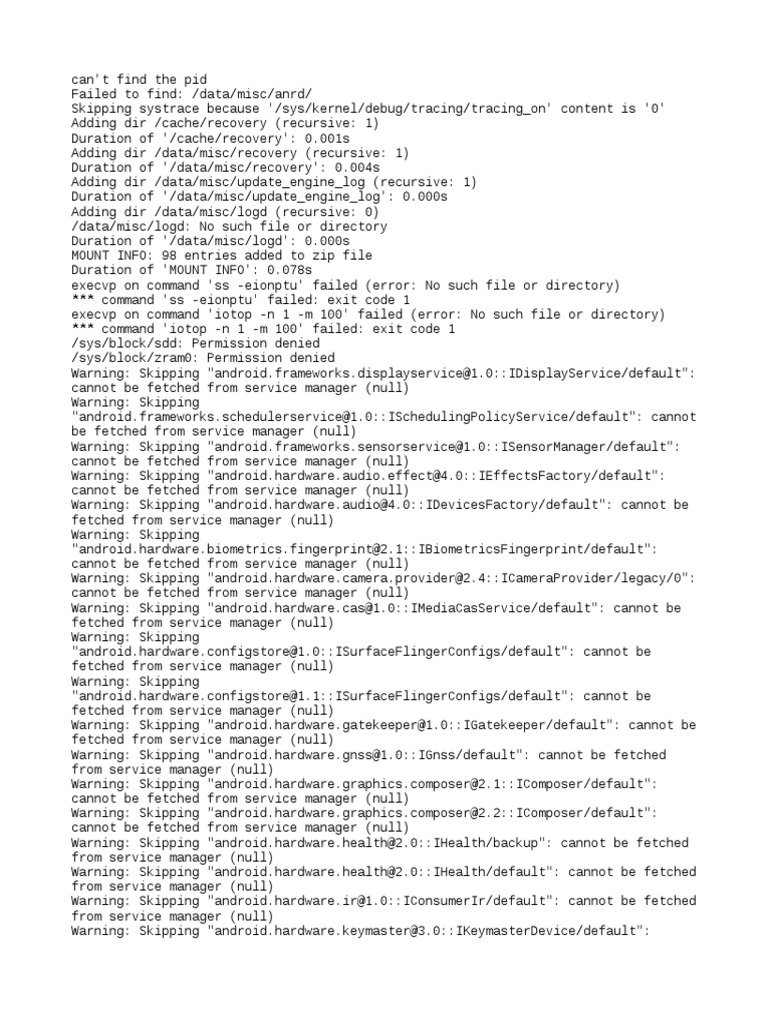 Android Service Manager Errors Log | PDF | Software Engineering ...