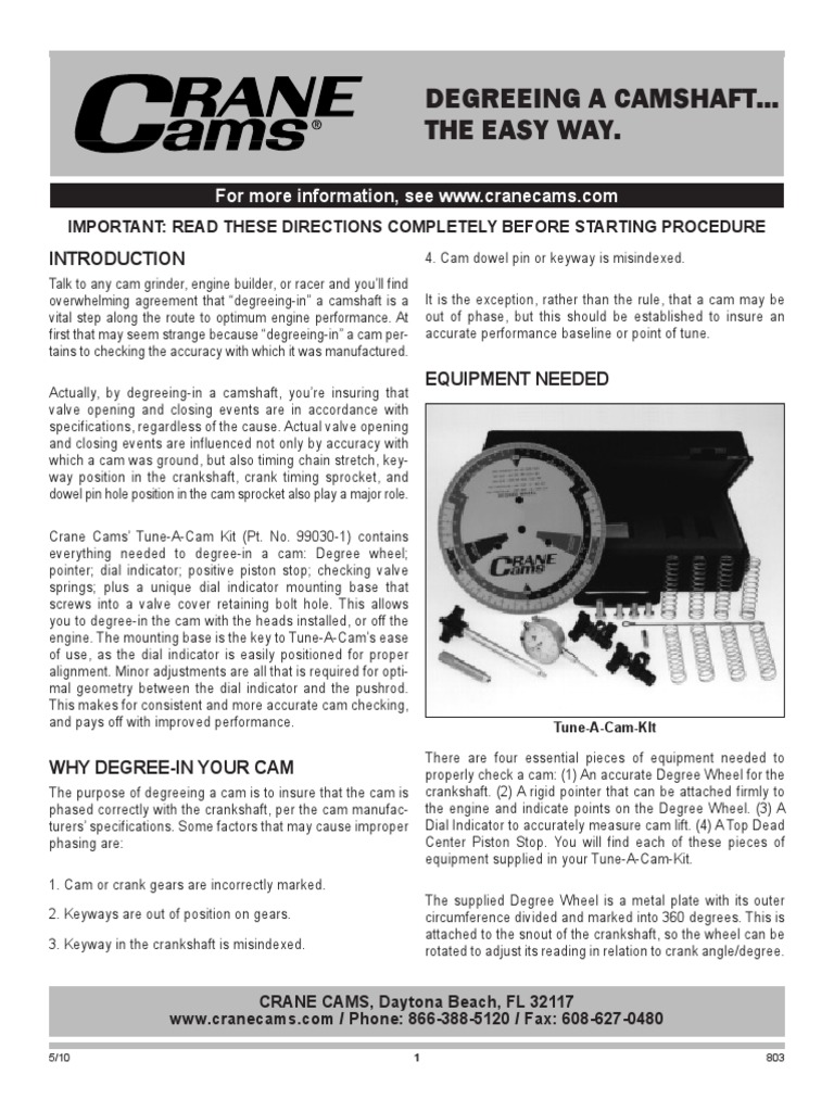 Degreeing A Camshaft... The Easy Way. Important Read These Directions