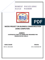 Government Polytechnic College Washim: Micro-Project On Business Communication Using Computers