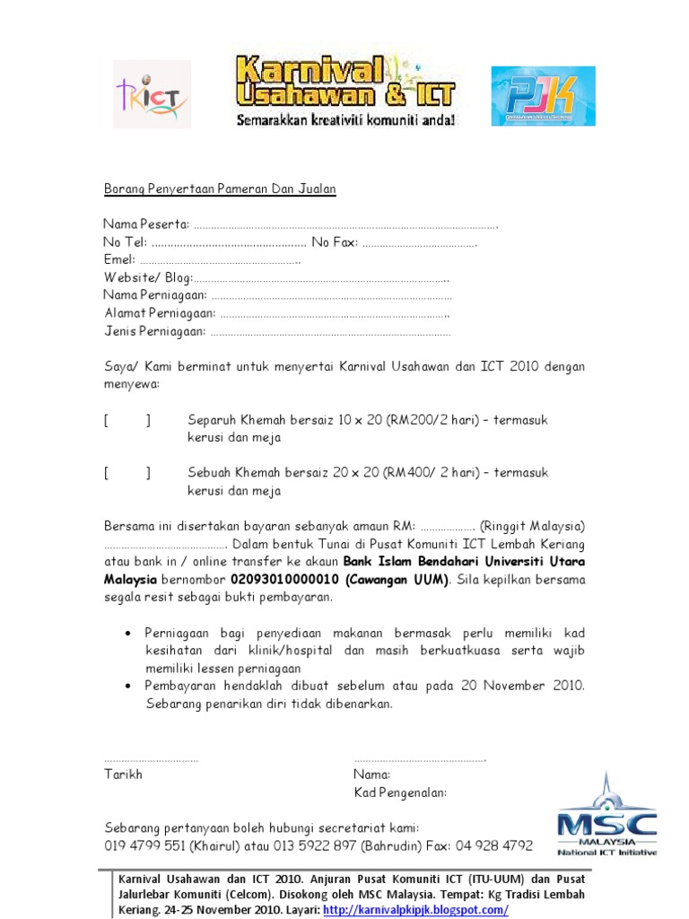 Borang Khemah V4 Pdf