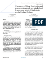 To Estimate The Prevalence of Sleep Deprivation and To Assess The Awareness & Attitude Towards Related Health Problems Among Medical Students in Saveetha Medical College