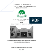 RFP - Upgradation of Agriculture College Quetta Into Agri University 19th May 2014
