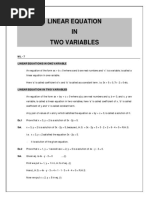 Linear Equation in Two Variables