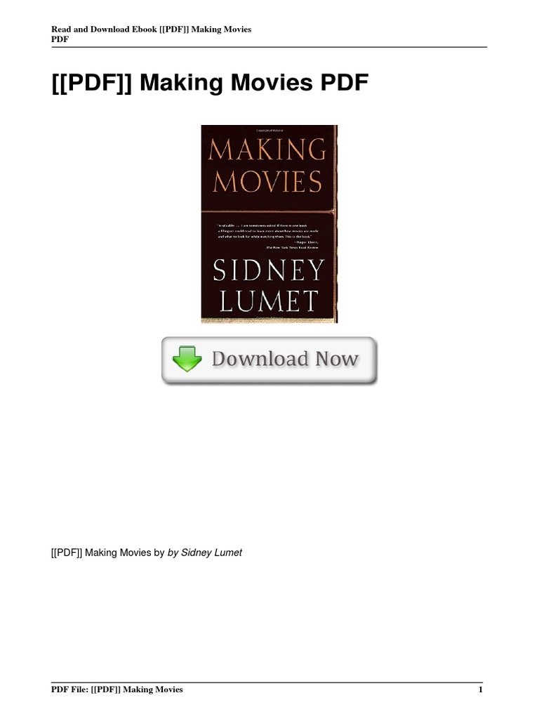 Download PDF Making Movies by Sidney Lumet PDF