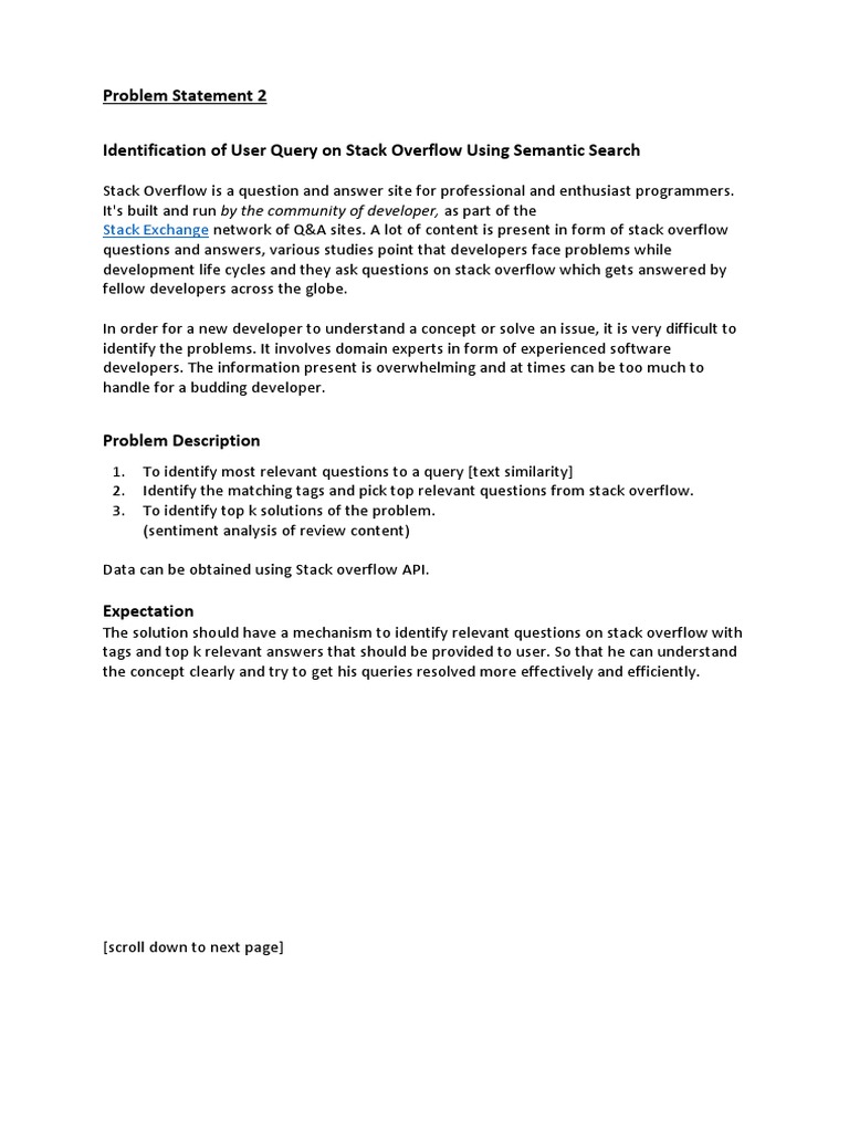 Semantic Search On Stack Overflow | PDF | Programmer | Tag (Metadata)