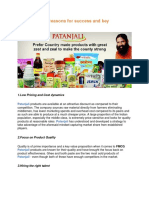 Patanjali's Reasons For Success and Key Takeaways: 1.low Pricing and Cost Dynamics
