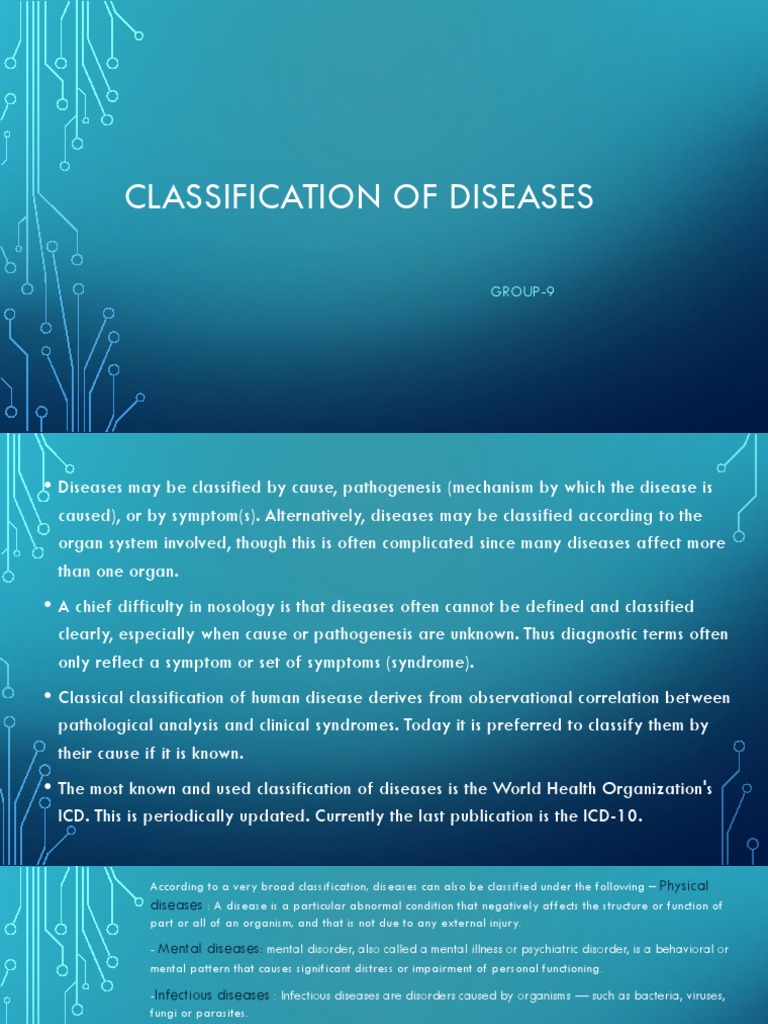 Classification of Diseases PDF Mental Disorder Medicine