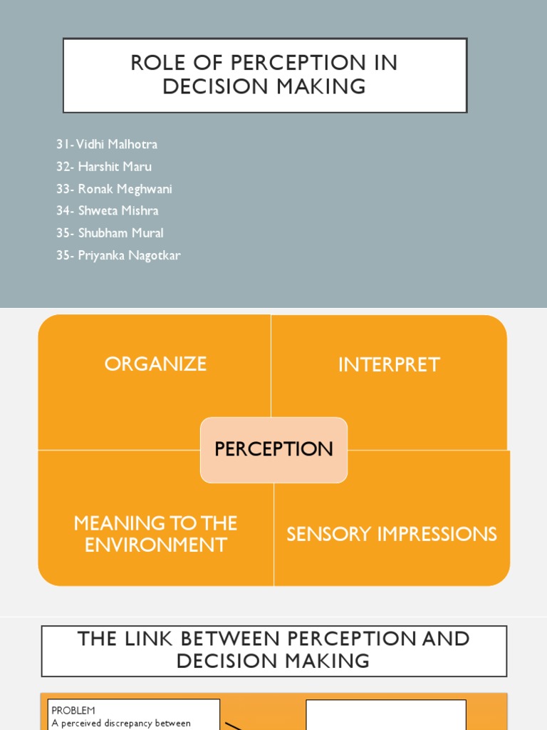 Role of Perception in Decision Making | PDF | Bias | Decision Making