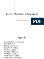 Access Modifiers & Keywords: SZABIST Islamabad