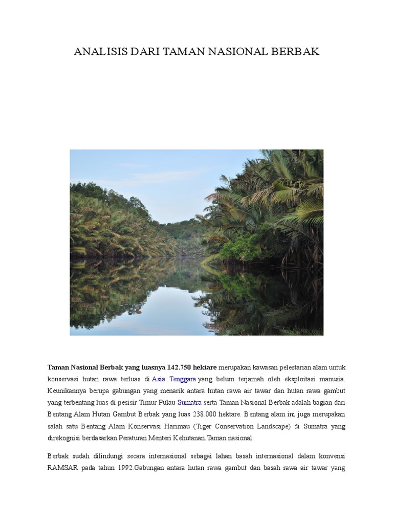Ecotourism activities in Taman Nasional Berbak