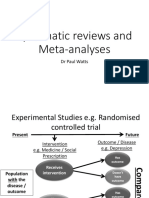 Systematic Reviews and Meta-Analyses: DR Paul Watts