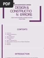 Design & Constructio N Errors: Building Maintenance & Repairs