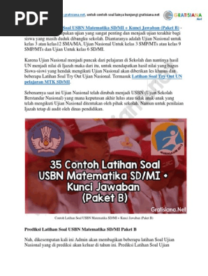 35 Latihan Soal Usbn Matematika Sd Mi Pembahasan Kunci Jawaban