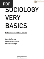 Sociology Very Basics: Notes For First Video Lecture