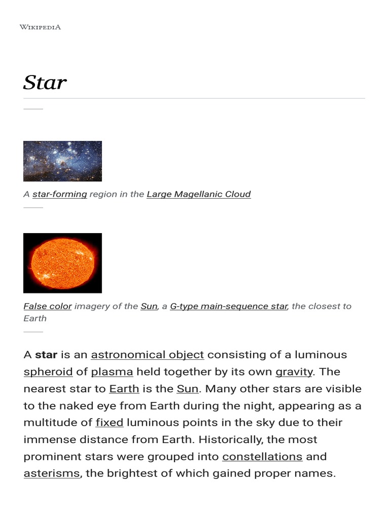 Star | PDF | Stars | Star Formation