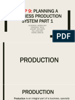 Planning A Business Production System Part 1: Step 9