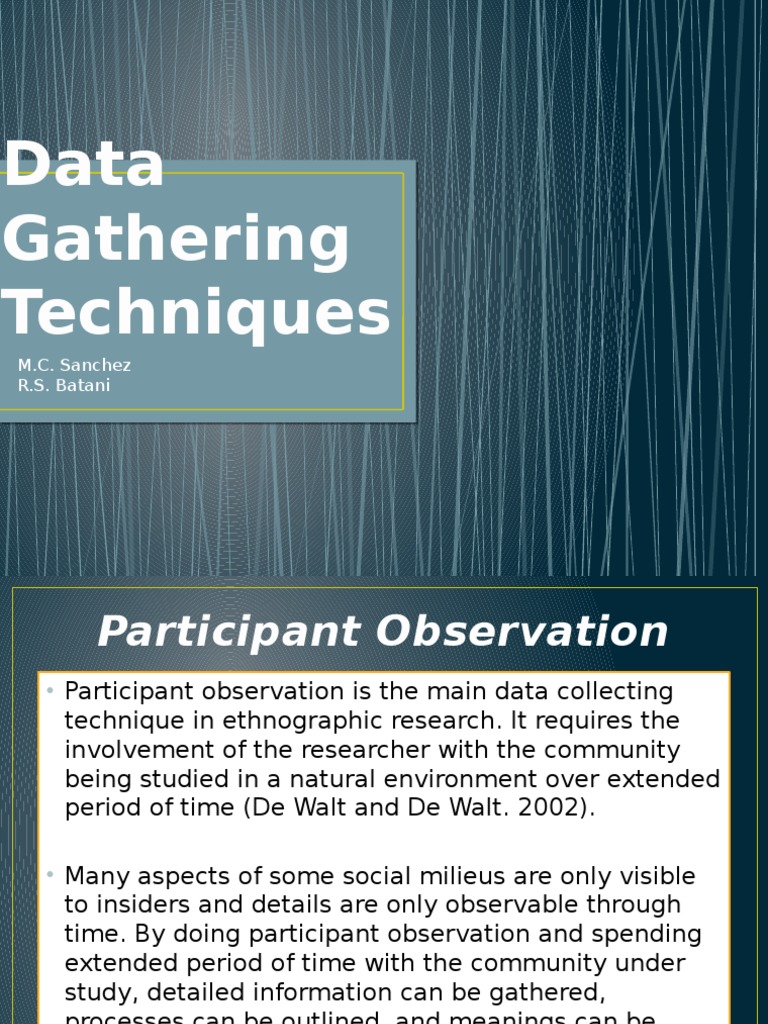Participant Observation in Ethnography | PDF | Career & Growth | Self ...