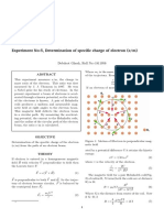 Experiment No:5, Determination of Specific Charge of Electron (E/m)