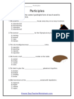 Participles Worksheet - Choose the Correct Participle Form