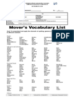 Mover's Vocabulary List: People