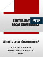 Centralization & Local Governance