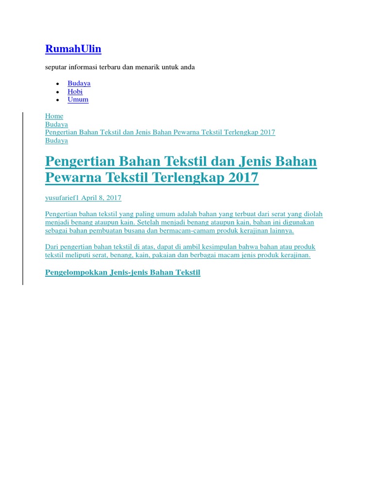 Bahan Tekstil Pdf