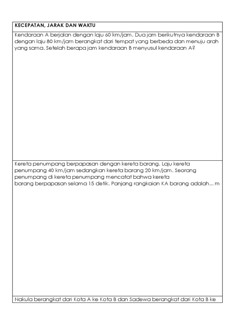 Jarak Kecepatan