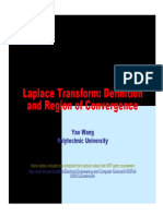 Laplace Transform: Definition and Region of Convergence: Yao Wang Polytechnic University