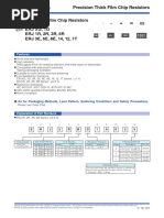 Precision Thick Film Chip Resistors Erj XG, 1G ERJ 1R, 2R, 3R, 6R ERJ 3E, 6E, 8E, 14, 12, 1T
