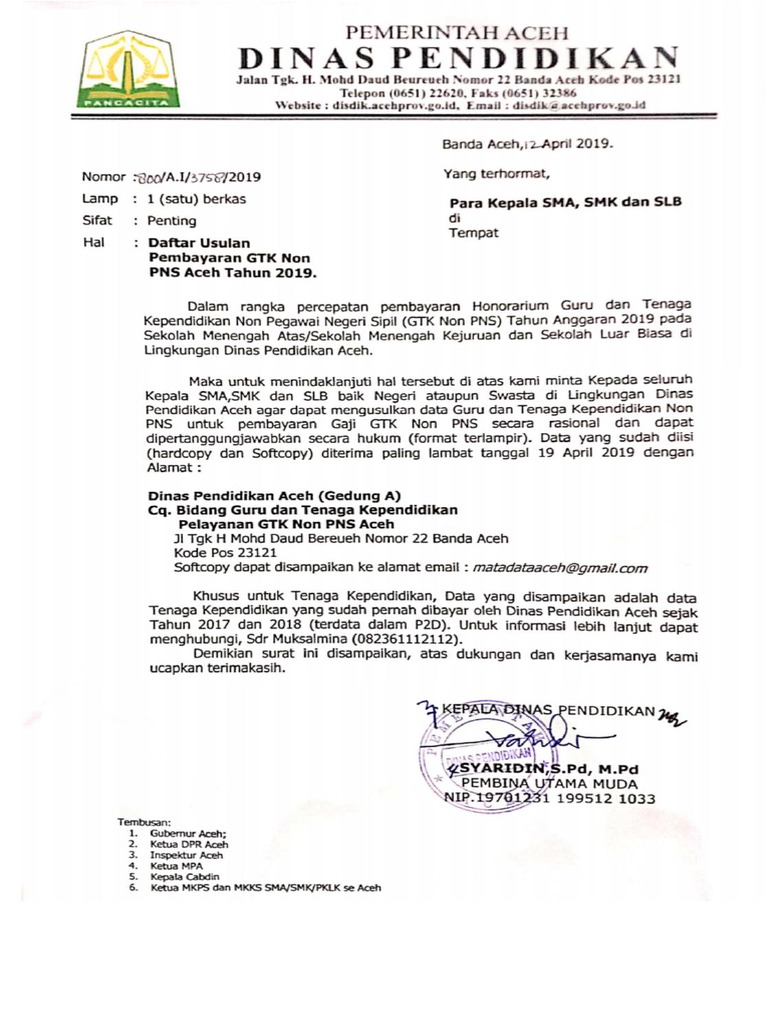 Gabung Surat Pengajuan Pembayaran Guru Kontrak Aceh Digabungkan Surat dinas biasanya dipakai oleh lembaga resmi seperti pemerintahan perusahaan pendidikan dan lainnya.