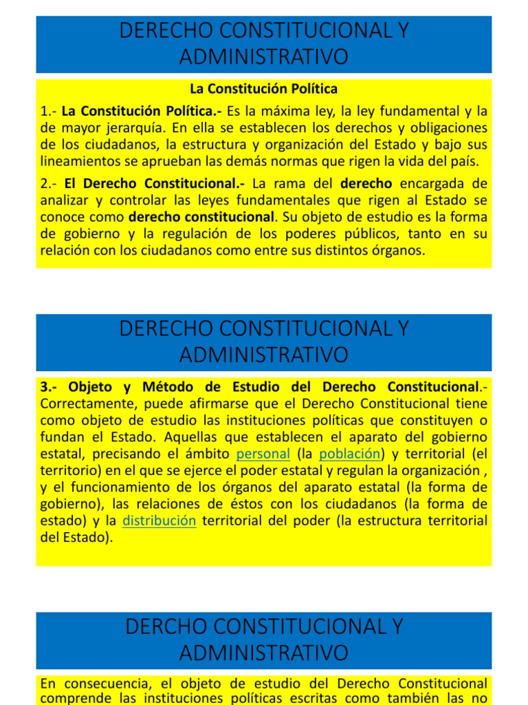 Encadenar sobrina cansada Derecho Constitucional y Administrativo PPT Upci 2017 | PDF | Ley  administrativa | Constitución