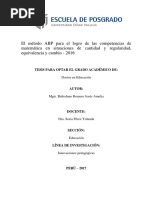 El Método ABP para El Logro de Las Competncias de Matemática en Situaciones de Cantidad y Regularidad, Equivalencia y Cambio