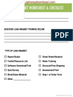 Lead Magnet Worksheet & Checklist